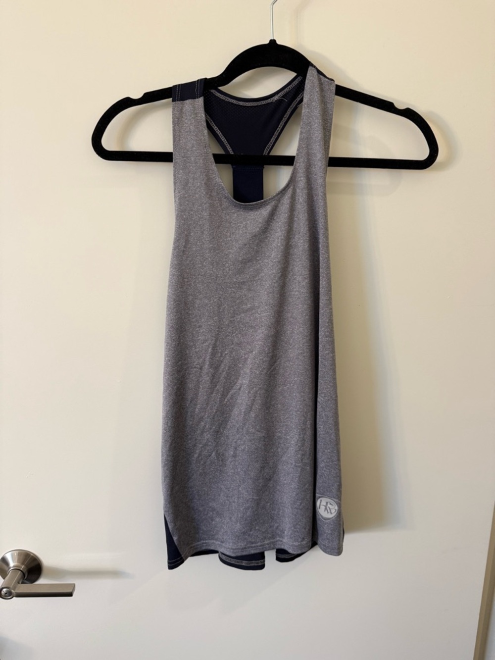 NWT Horseware Ireland Heather Gray and Navy Equestrian Racerback Tank Top